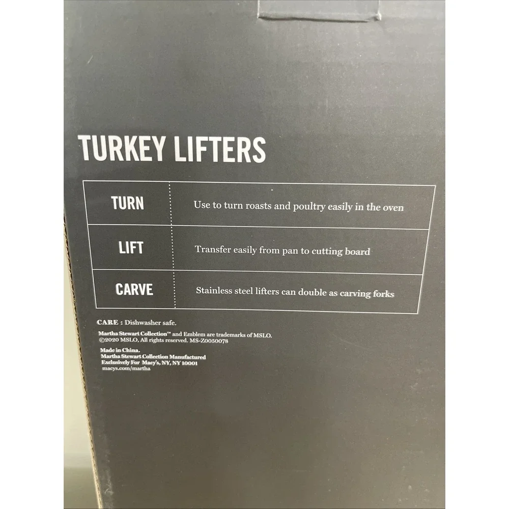 MARTHA STEWART TURKEY LIFTERS MEAT TURN/LIFT/CARVE Thanksgiving